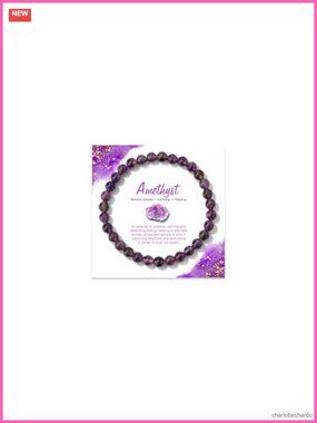 Amethyst Crystal Beaded Stretch Bracelet for Women Healing Gift